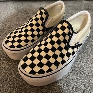 Vans NWT Classic Slip-On Stackform Shoe Checkerboard Black